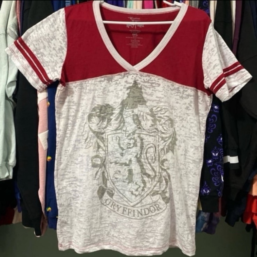 Universal studios x Harry Potter Wizarding world Gryffindor crest v-neck shirt